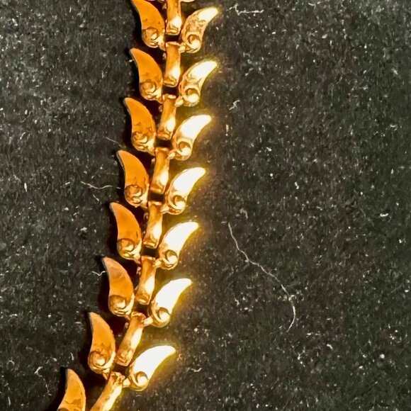 Vintage "Renoir" Copper Linked Collar Choker Bib 18 inches - Picture 6 of 10